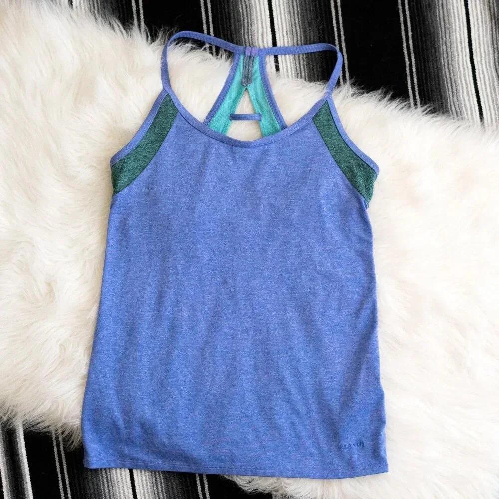 PATAGONIA CUTAWAY RACERBACK TANK TOP WITH BUILT IN BRA SZ M